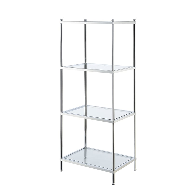 Convenience Concepts Royal Crest Four-Tier Tower/ Clear Glass with Chrome Metal