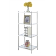 Convenience Concepts Royal Crest Four-Tier Tower/ Clear Glass with Chrome Metal