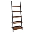 Convenience Concepts French Country Bookshelf Ladder in Dark Brown Walnut Wood