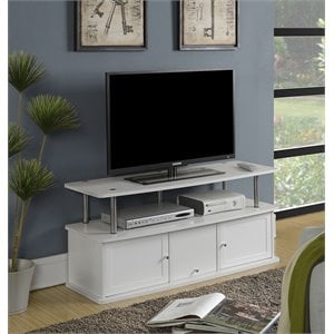 Convenience Concepts Designs2Go 50&quot TV Stand with Three Cabinets in White Wood