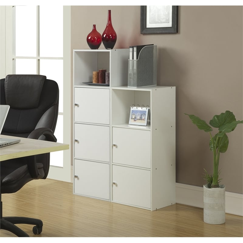 Convenience Concepts Xtra Storage Bookcase in White Wood Finish