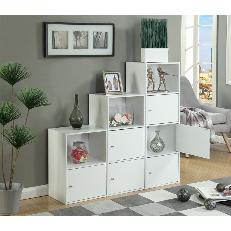 Convenience Concepts Xtra Storage Bookcase in White Wood Finish