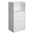 Convenience Concepts Xtra Storage Two-Door Bookcase in White Wood Finish