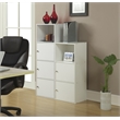 Convenience Concepts Xtra Storage Two-Door Bookcase in White Wood Finish