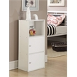 Convenience Concepts Xtra Storage Two-Door Bookcase in White Wood Finish