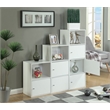 Convenience Concepts Xtra Storage Two-Door Bookcase in White Wood Finish