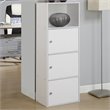 Convenience Concepts Xtra Storage Three-Door Bookcase in White Wood Finish
