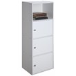 Convenience Concepts Xtra Storage Three-Door Bookcase in White Wood Finish