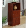 Convenience Concepts Xtra Storage Two-Door Bookcase in Cherry Wood Finish
