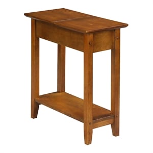 Convenience Concepts American Heritage Flip Top End Table in Walnut Wood