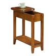 Convenience Concepts American Heritage Flip Top End Table in Walnut Wood