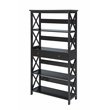 Convenience Concepts Oxford 5 Tier Bookcase with Drawer in Black Wood Finish