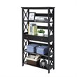 Convenience Concepts Oxford 5 Tier Bookcase with Drawer in Black Wood Finish