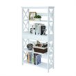 Convenience Concepts Oxford Five-Tier Bookcase with Drawer in White Wood Finish