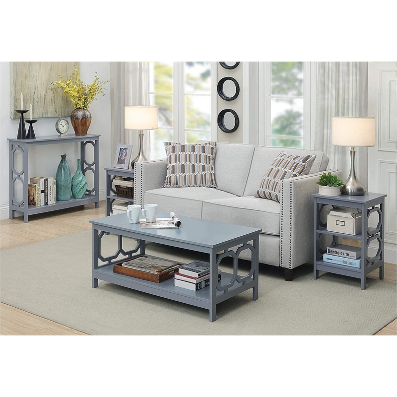 Convenience Concepts Omega Console Table in Gray Wood Finish