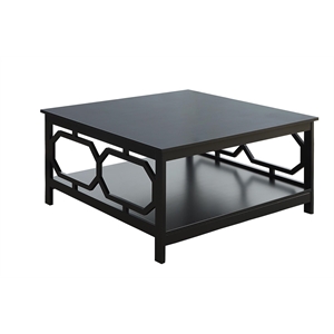 Convenience Concepts Omega Square 36&quot Coffee Table in Black Wood Finish