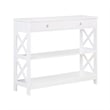 Convenience Concepts Oxford  Console Table with Drawer in White Wood Finish