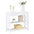 Convenience Concepts Oxford  Console Table with Drawer in White Wood Finish