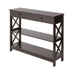 Convenience Concepts Oxford  Console Table with Drawer in Espresso Wood Finish