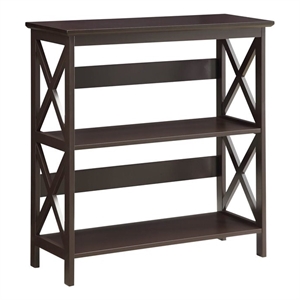 Convenience Concepts Oxford Three-Tier Bookcase in Espresso Wood Finish