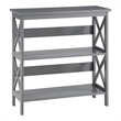 Convenience Concepts Oxford Three-Tier Bookcase in Gray Wood Finish