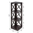 Convenience Concepts Oxford Three-Tier Corner Bookcase in Espresso Wood Finish