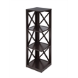 Convenience Concepts Oxford Three-Tier Corner Bookcase in Espresso Wood Finish