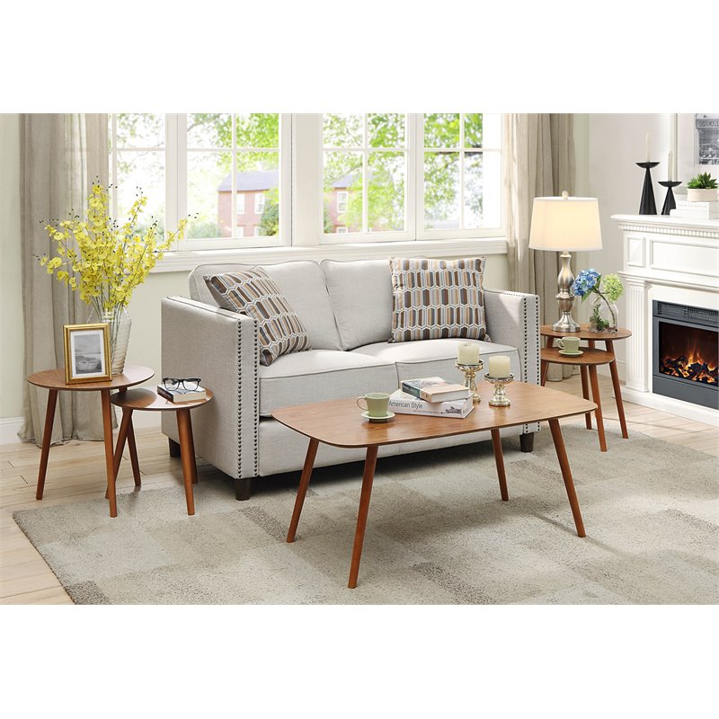 Convenience Concepts Oslo Java Nesting End Tables in Cherry Wood Finish