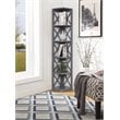 Convenience Concepts Oxford Five-Tier Corner Bookcase in Gray Wood Finish
