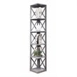 Convenience Concepts Oxford Five-Tier Corner Bookcase in Gray Wood Finish