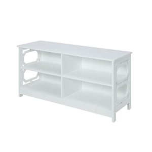 Convenience Concepts Omega TV Stand in White Wood Finish with Two Shelves