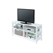 Convenience Concepts Omega TV Stand in White Wood Finish with Two Shelves