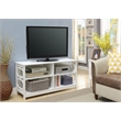 Convenience Concepts Omega TV Stand in White Wood Finish with Two Shelves