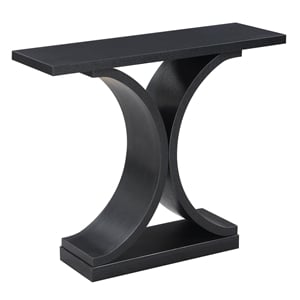 Convenience Concepts Newport Infinity Console Table in Black Wood Finish