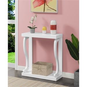 convenience concepts newport gramercy console table in white wood finish
