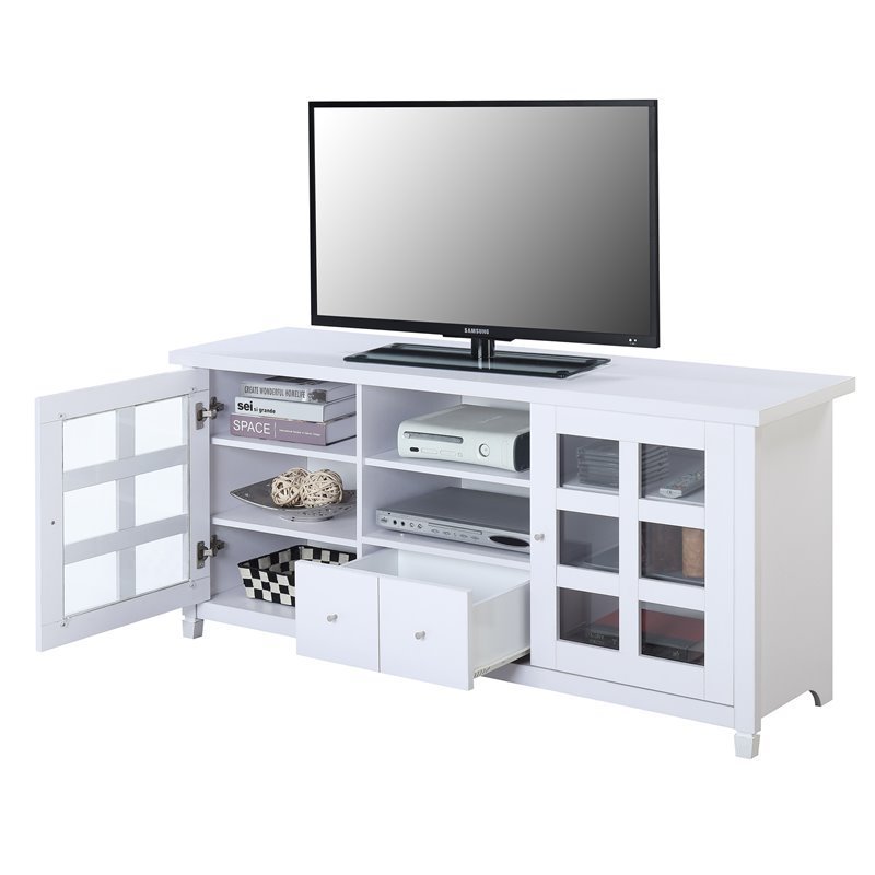 Convenience Concepts Newport Park Lane 60 Tv Stand In White