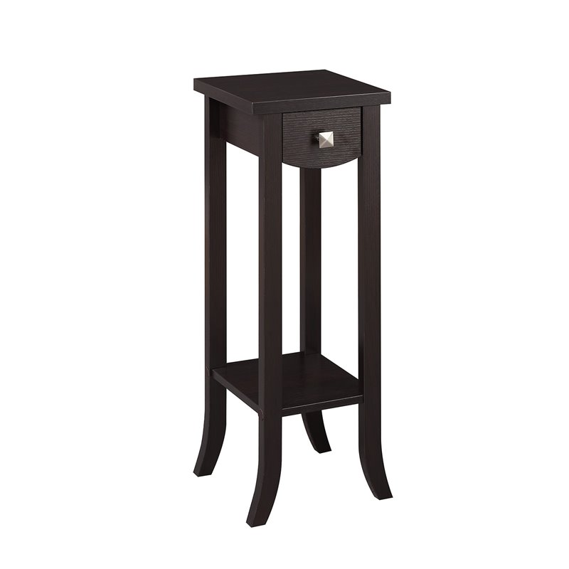 Convenience Concepts Newport Prism Tall Plant Stand in Espresso Wood Finish