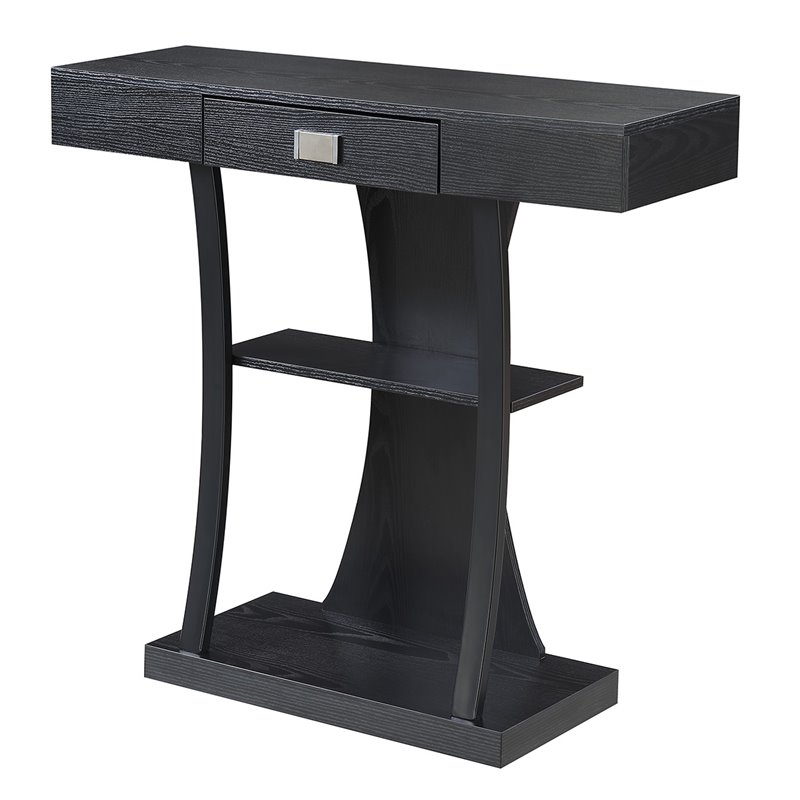 Convenience Concepts Newport Harri Console Table in Black Wood Finish