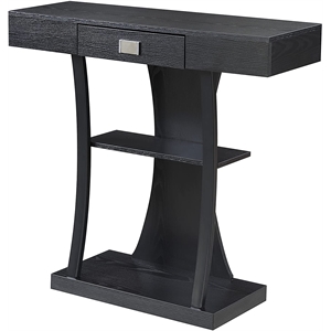 Convenience Concepts Newport Harri Console Table in Black Wood Finish