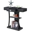Convenience Concepts Newport Harri Console Table in Black Wood Finish