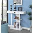 Convenience Concepts Newport Harri Console Table in White Wood Finish