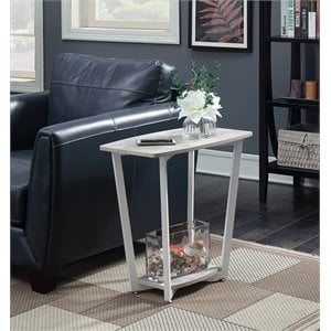Convenience Concepts Graystone End Table in Gray and White Wood Finish