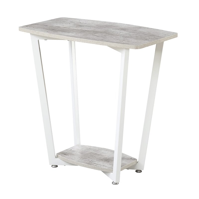Convenience Concepts Graystone End Table in Gray and White Wood Finish