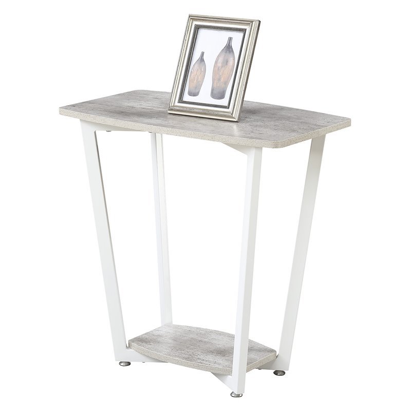 Convenience Concepts Graystone End Table in Gray and White Wood Finish
