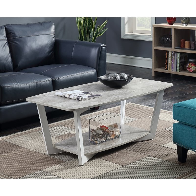 Convenience Concepts Graystone Coffee Table in Gray and White Wood Finish