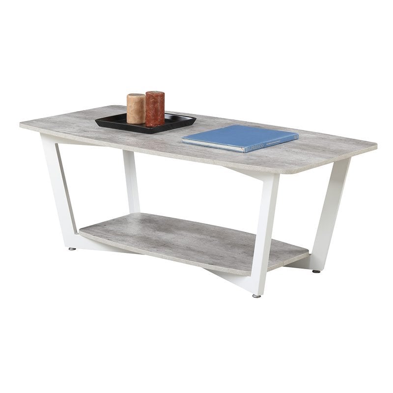 Convenience Concepts Graystone Coffee Table in Gray and White Wood Finish