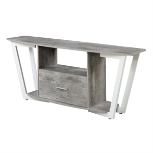 Convenience Concepts Graystone 60&quot TV Stand in Gray and White Wood Finish