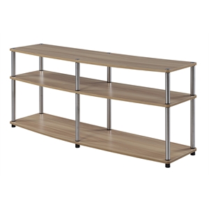 Convenience Concepts Designs2Go Three-Tier 60&quot TV Stand in Light Oak Wood Finish