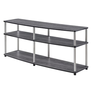 Designs2Go Three-Tier 60&quot TV Stand in Weathered Gray Wood Finish