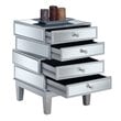 Gold Coast J Daniels  End Table in Mirrored Glass and Silver Wood Finish